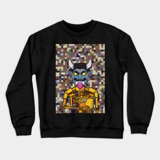 Majestic Golden RobotMask NFT with IndianEye Color and GoldItem - Explore the Beauty of PixelGlyph Art Crewneck Sweatshirt